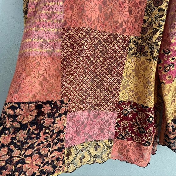 Vintage Jes Irie Wear Floral Lace Open Front Jacket Size M Art to Wear Boho - Picture 6 of 7